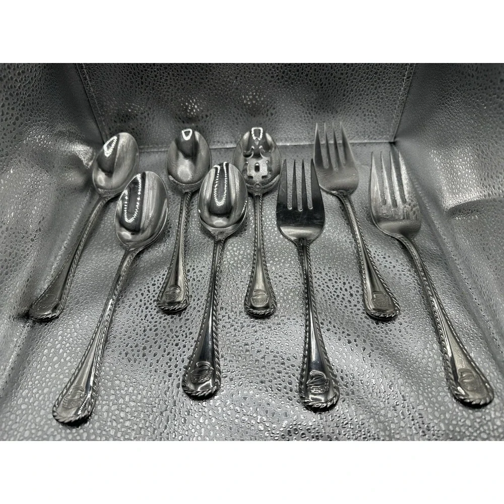 Wallace Silverplate Serving Utensils Lot Of 8 Wheat Basket‎ EP Bronze Vintage